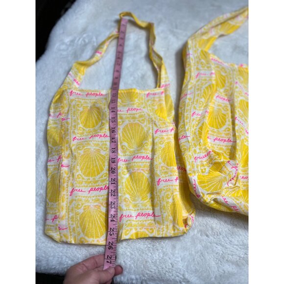 Free People yellow pink shells tote bag set - Picture 2 of 8